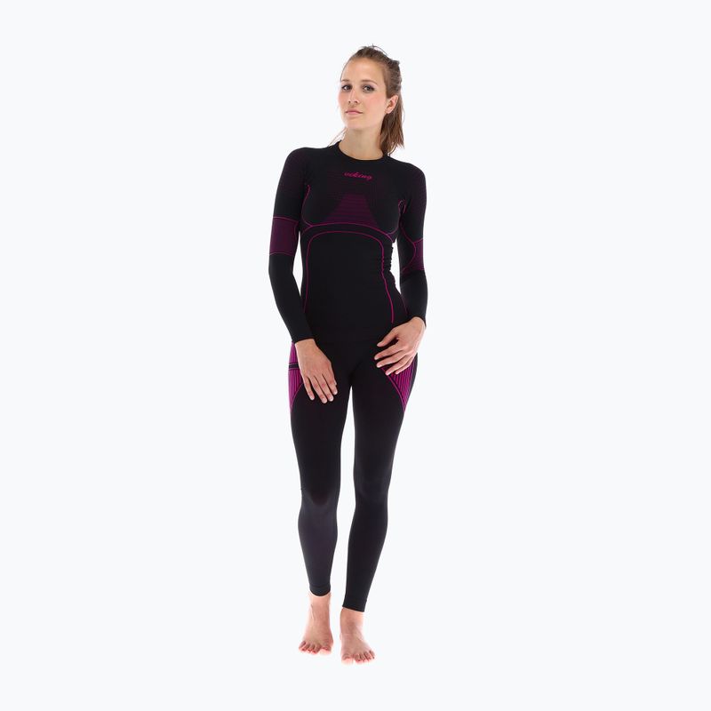 Moteriški termo marškinėliai Viking Etna black/pink 500/21/3091