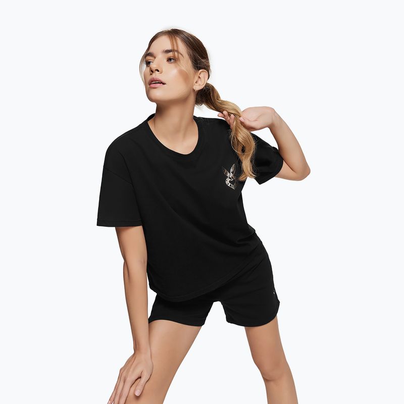Moteriški treniruočių marškinėliai Cardio Bunny Bright black 4