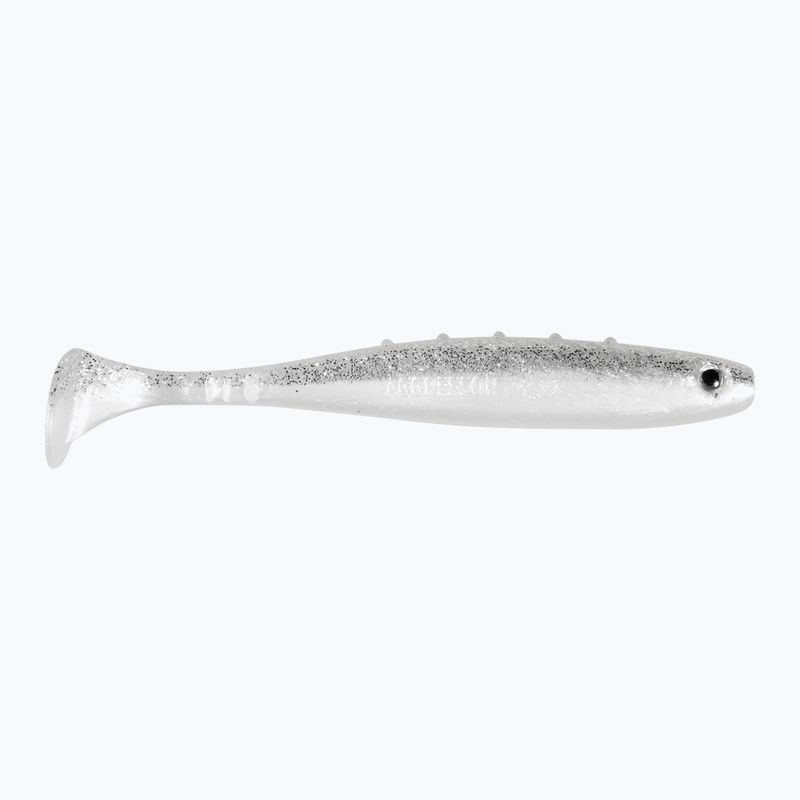 DRAGON V-Lures Aggressor Pro 3 dalių sidabrinis blizgutis guminis masalas CHE-AG40D-01-910