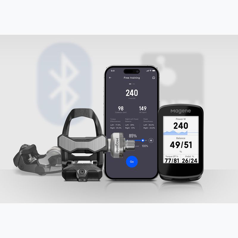 Pedalai dviračiams Magene P715 S SPD-SL silver 14