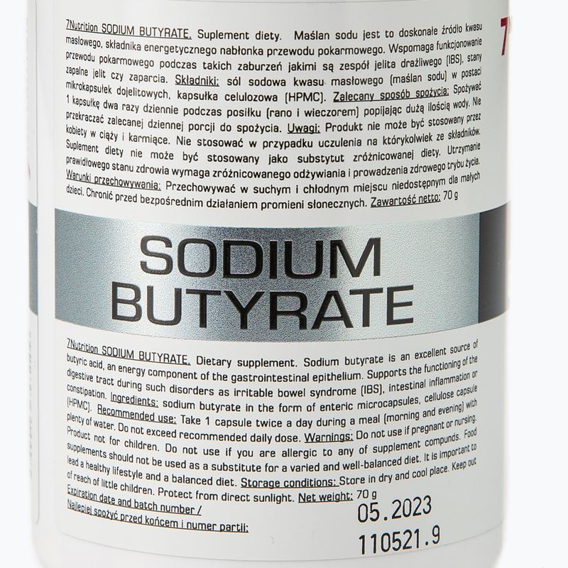 Priedas 7Nutrition Natrio butiratas 580 mg 100 kapsulių 3