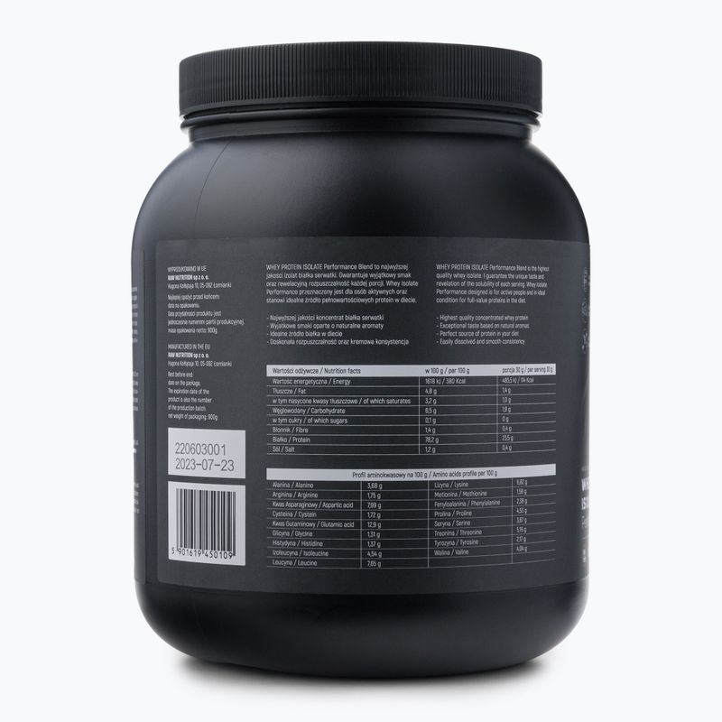 Išrūgų baltymų izoliatas Raw Nutrition 900g šokoladas WPI-59017 3