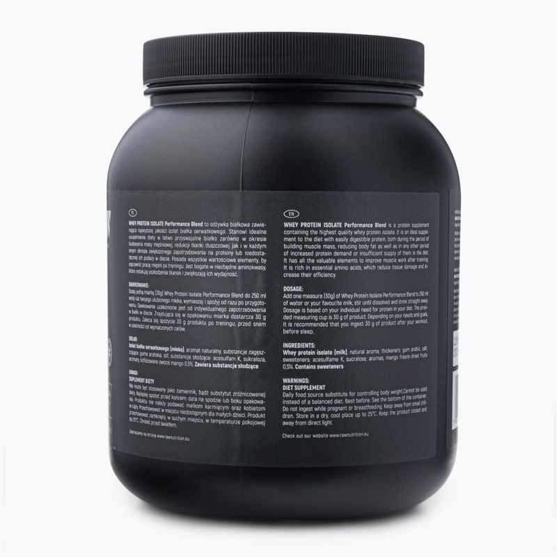 Išrūgų baltymų izoliatas Raw Nutrition 900g mango WPI-59017 2