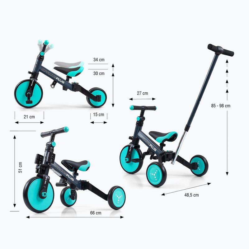 Milly Mally 4in1 triratis Optimus Plus mėtų spalvos 14