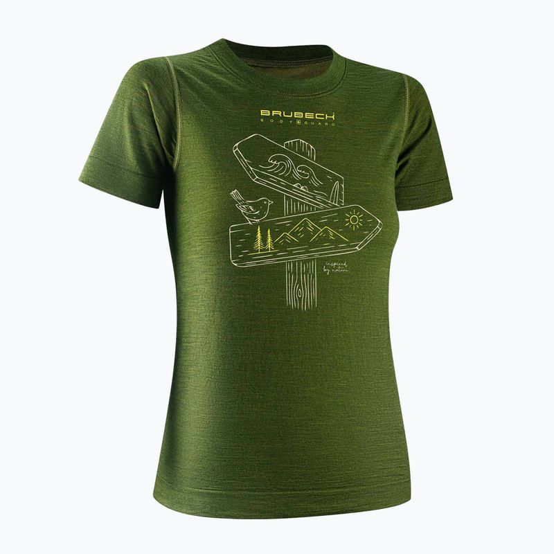 Moteriški termo marškinėliai Brubeck Outdoor Wool Pro green 3