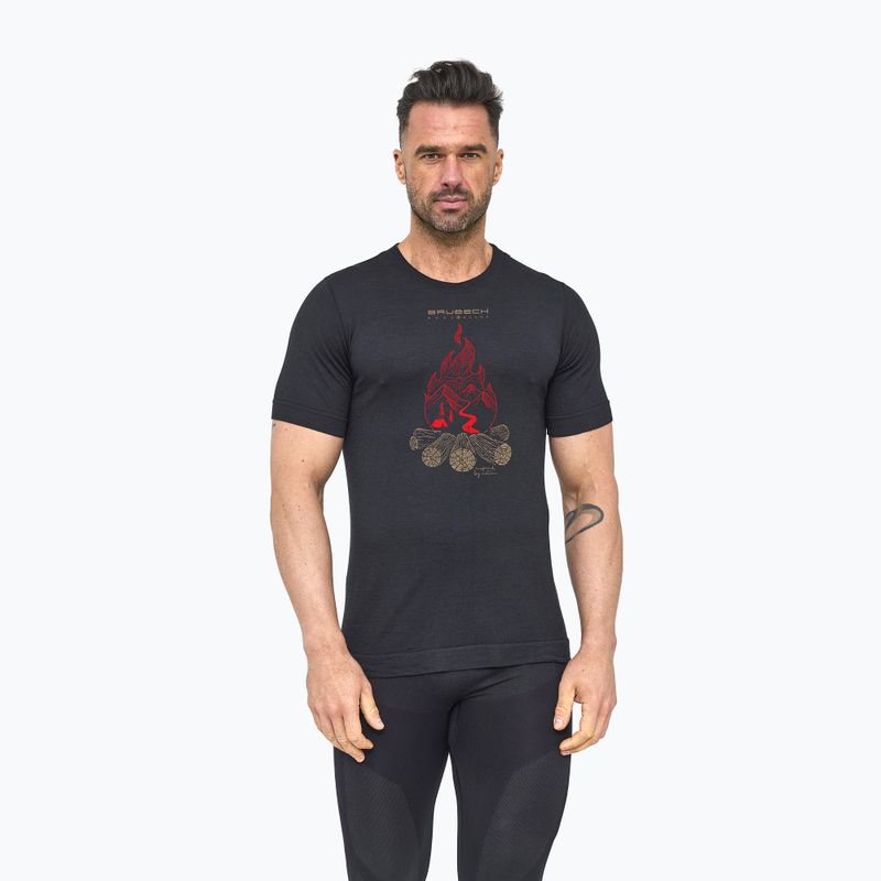 Vyriški termoaktyvūs marškinėliai Brubeck Outdoor Wool Pro black 2