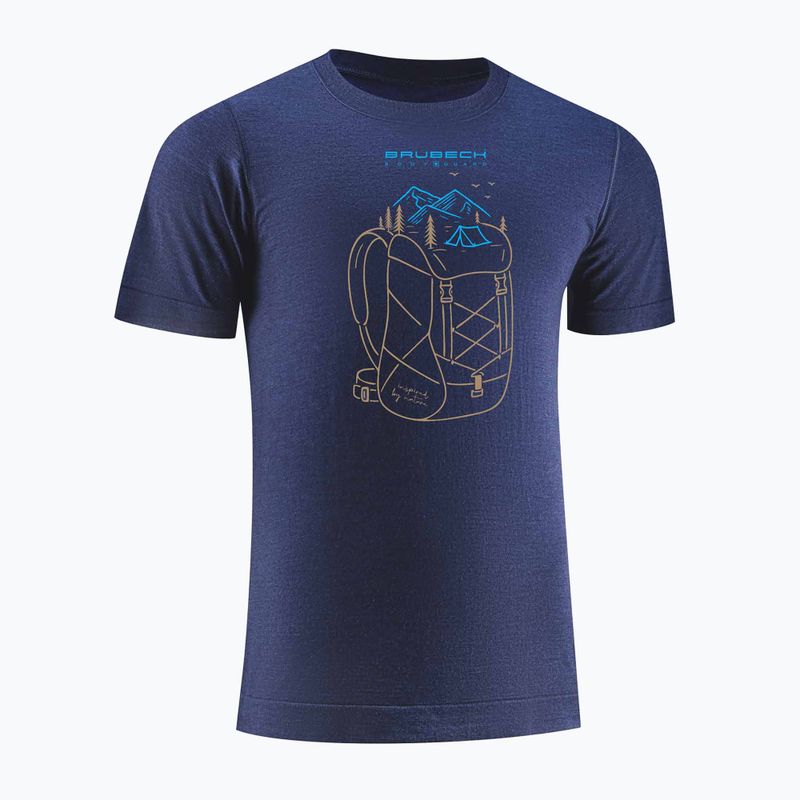 Vyriški termoaktyvūs marškinėliai Brubeck Outdoor Wool Pro navy blue 3