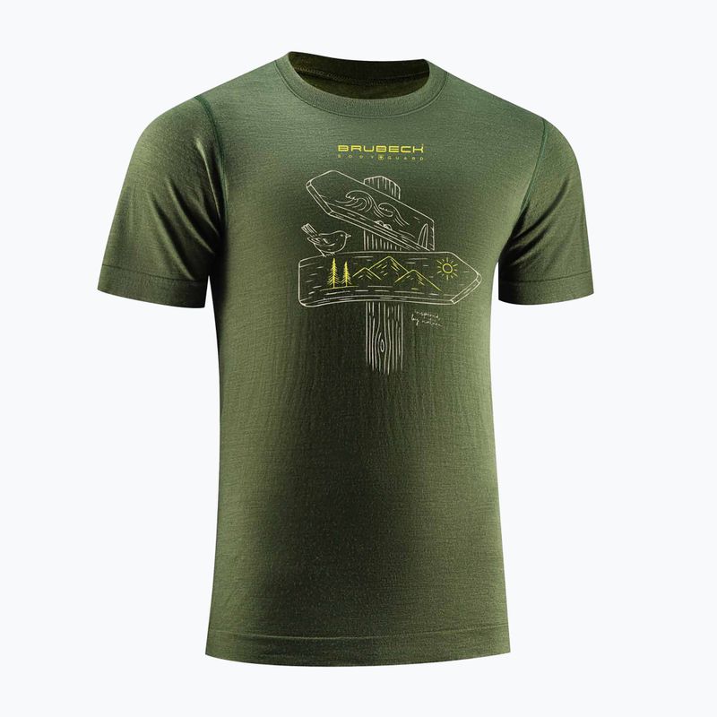 Vyriški termo marškinėliai Brubeck Outdoor Wool Pro dark green 3