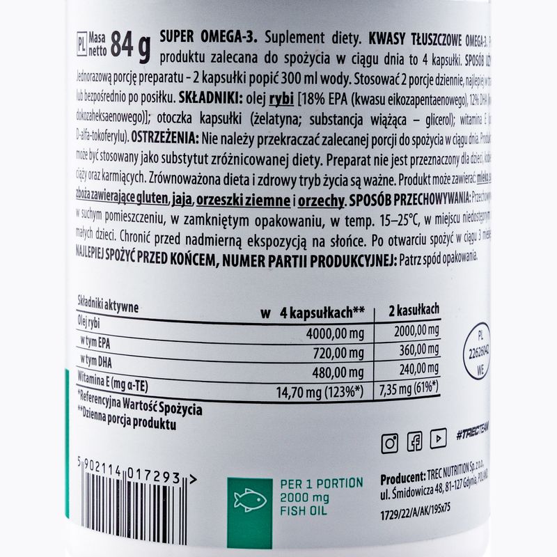 Super Omega 3 Trec riebalų rūgštys 60 kapsulių TRE/165 2