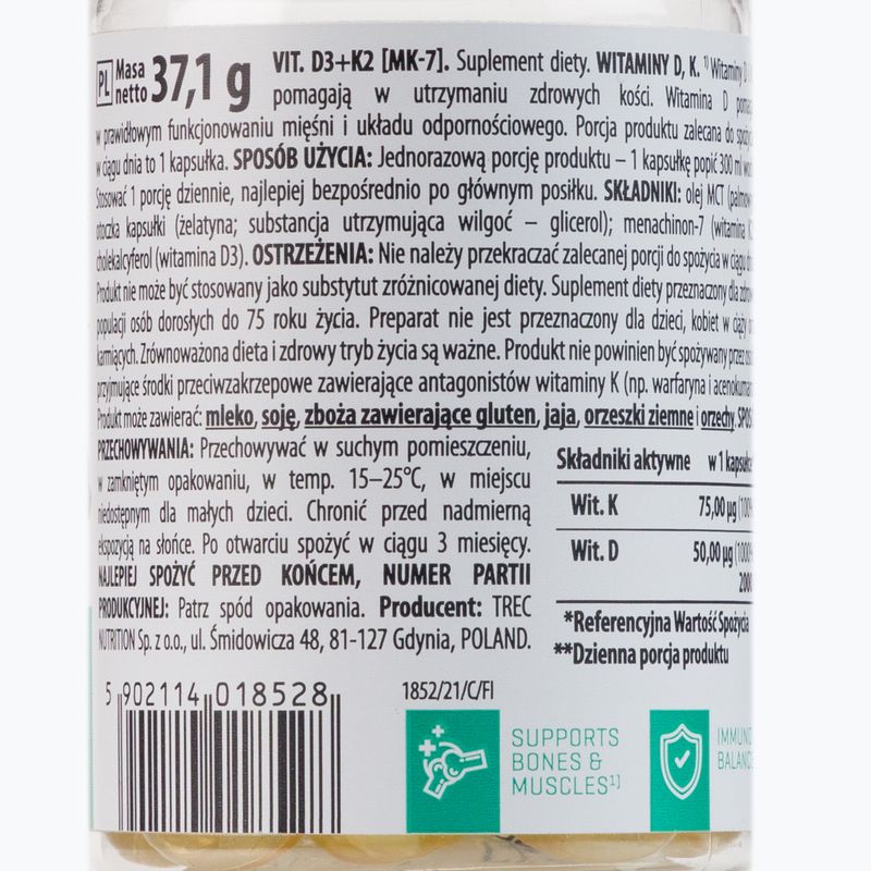 Vitaminas D3 K2 (MK-7) Trec vitaminų kompleksas 60 kapsulių TRE/539 2