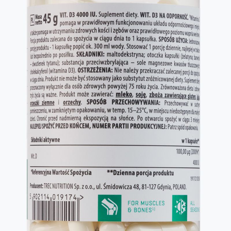 Vitaminas Trec Vitality Vit. D3 4000 TV 90 kapsulių 2