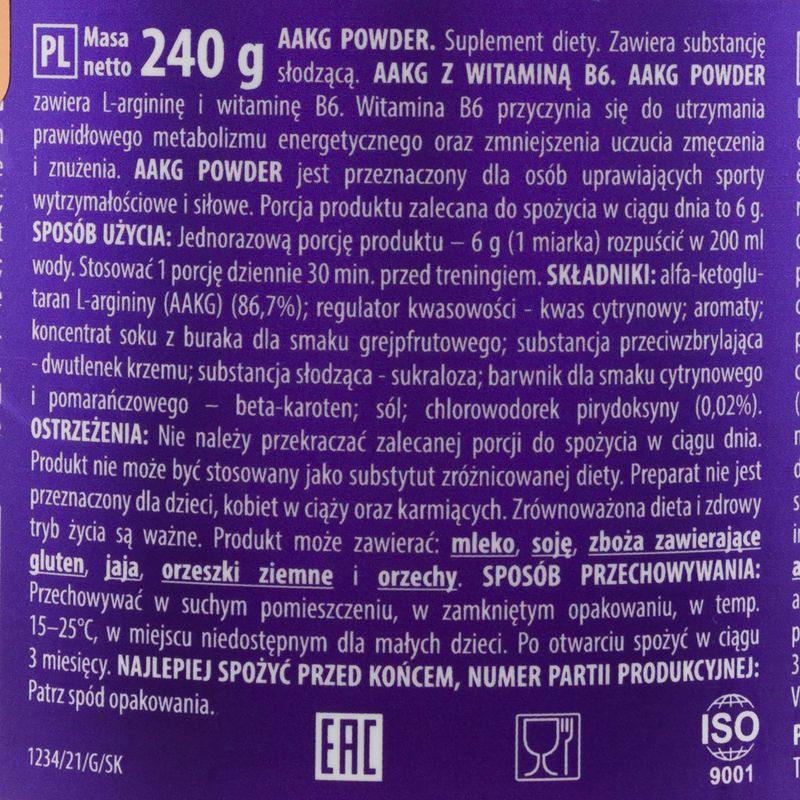 Trec AAKG prieš treniruotę 240g oranžinis TRE/909 3