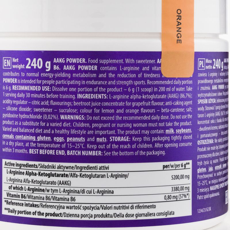 Trec AAKG prieš treniruotę 240g oranžinis TRE/909 4