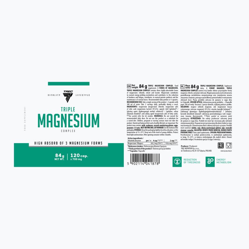 "Trec Triple Magnesium Complex" papildas 120 kapsulių 2
