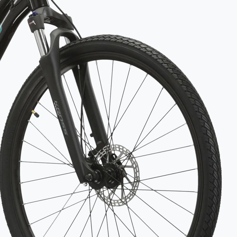 Moteriškas krosinis dviratis KROSS Evado 5.0 In black/turquoise/gloss 5