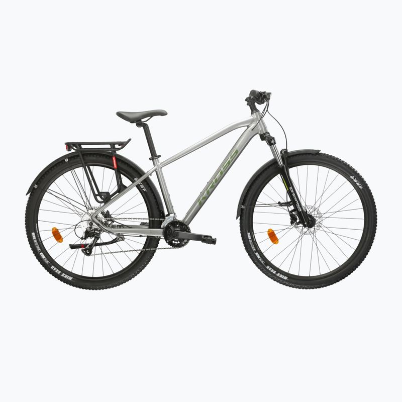 Kalnų dviratis KROSS Hexagon 4.0 EQ 27,5" silver/green/gloss