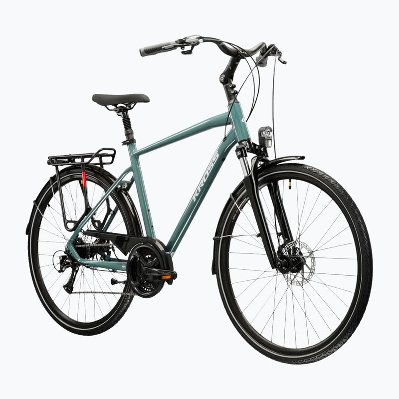 Vyriškas žygio dviratis KROSS Trans 3.0 green/silver/gloss 2