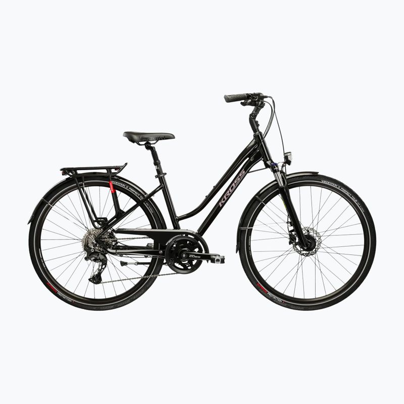 Moteriškas žygio dviratis KROSS Trans 7.0 In black/pink/gloss