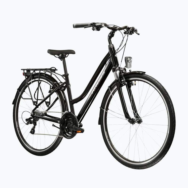 Moteriškas žygio dviratis KROSS Trans 1.0 In black/silver/gloss 2
