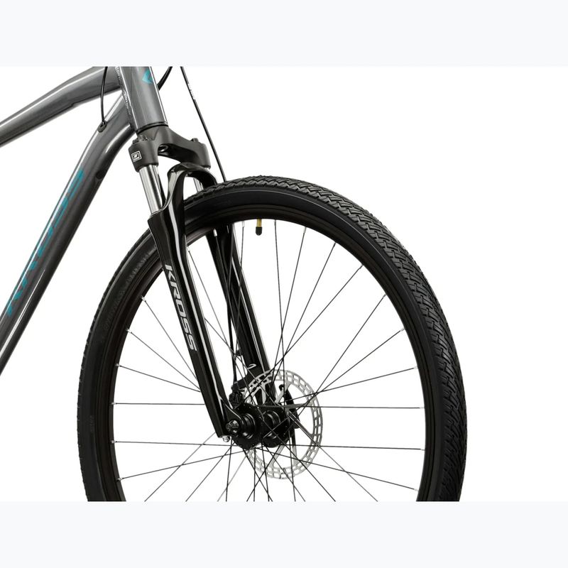 Kroso dviratis KROSS Evado 3.0 grey/teal/gloss 5