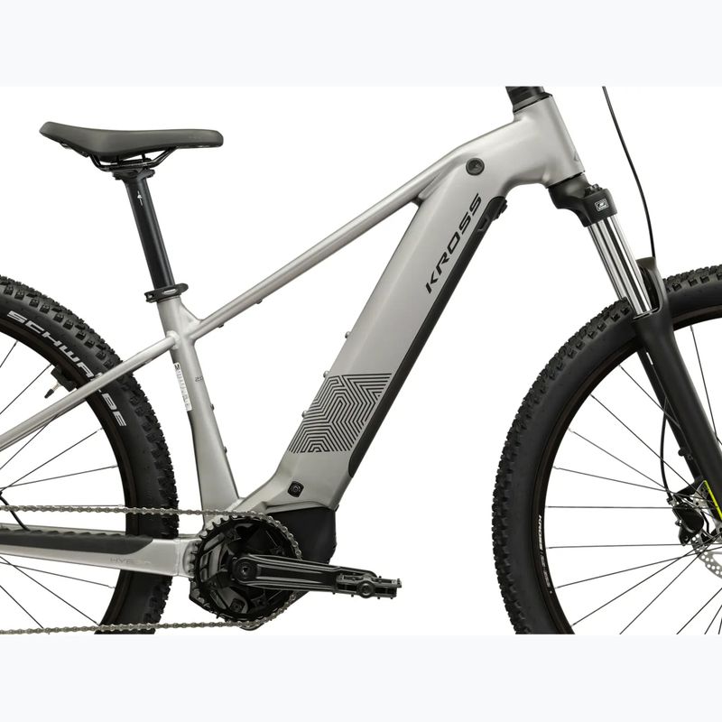 Elektrinis dviratis KROSS Influx Hyb 2.0 29 el. 600 Wh silver/black/matte 12
