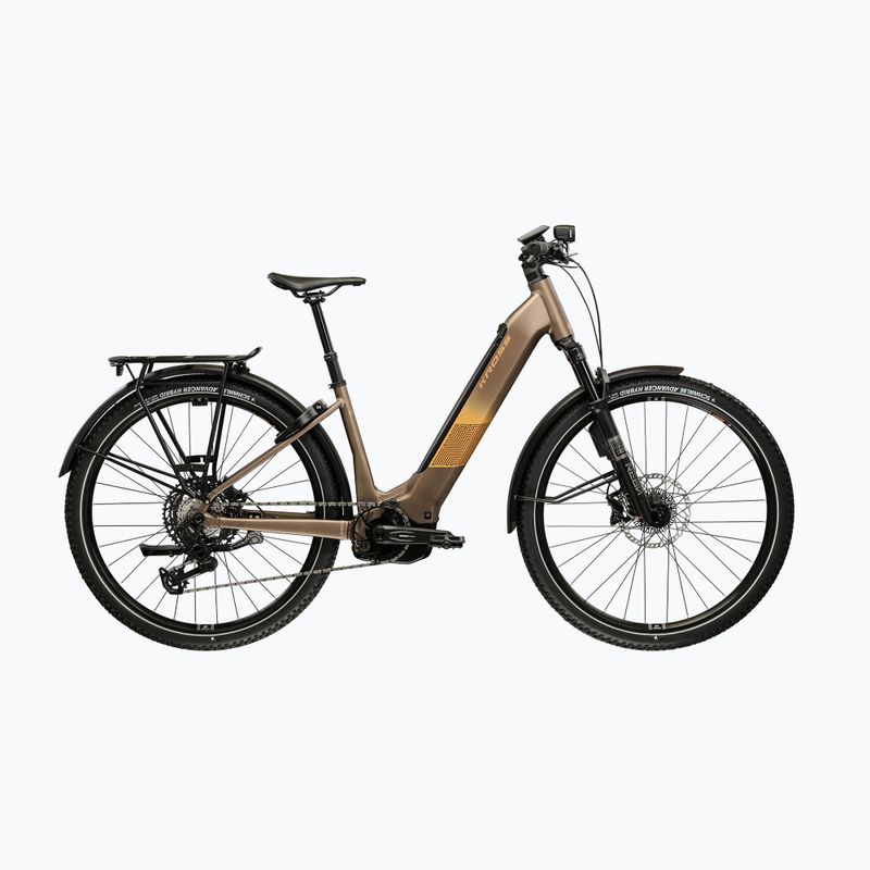 Elektrinis dviratis KROSS Influx Suv Hybrid 6.0 29 el. 800 Wh gray/gold/matte