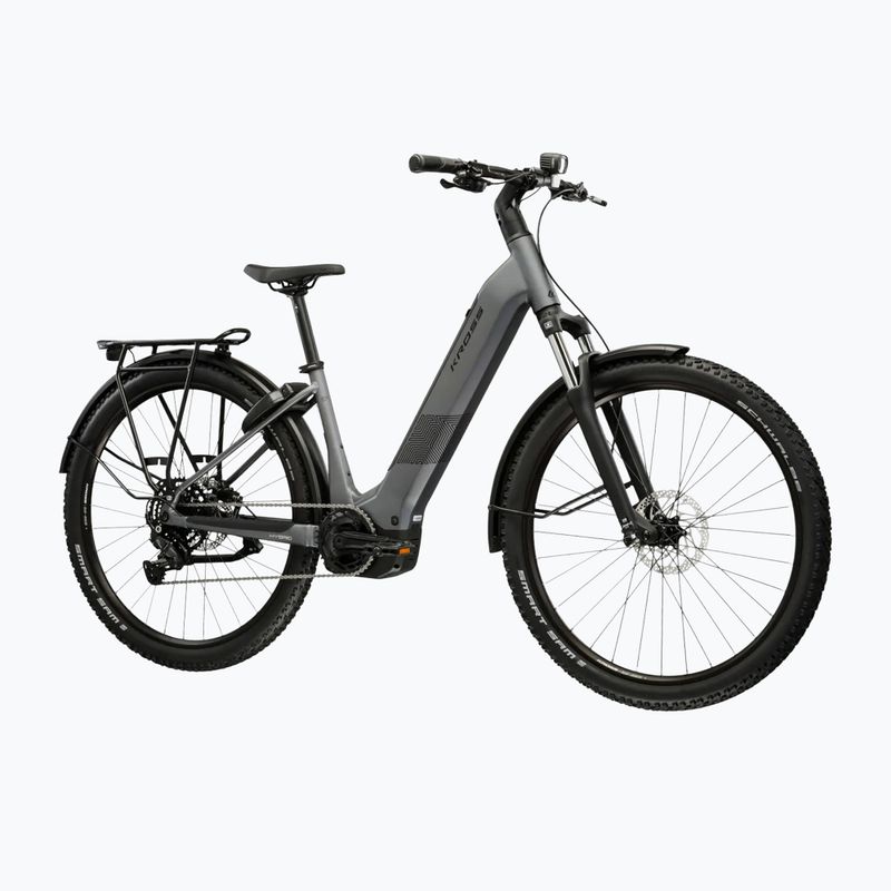 Elektrinis dviratis KROSS Influx Suv Hybrid 2.0 600Wh LS 27,5" grey/black/matte 2