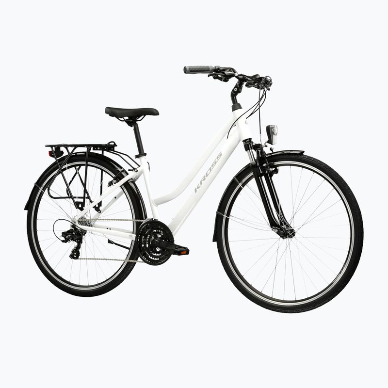 Moteriškas žygio dviratis KROSS Trans 1.0 In white/grey/gloss 2