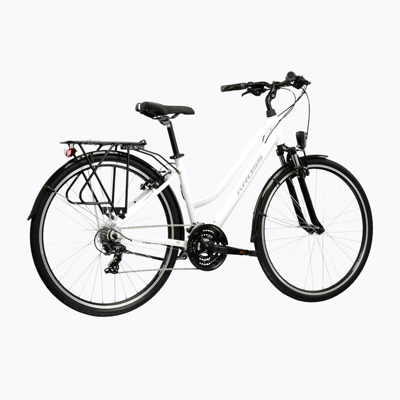 Moteriškas žygio dviratis KROSS Trans 1.0 In white/grey/gloss 3