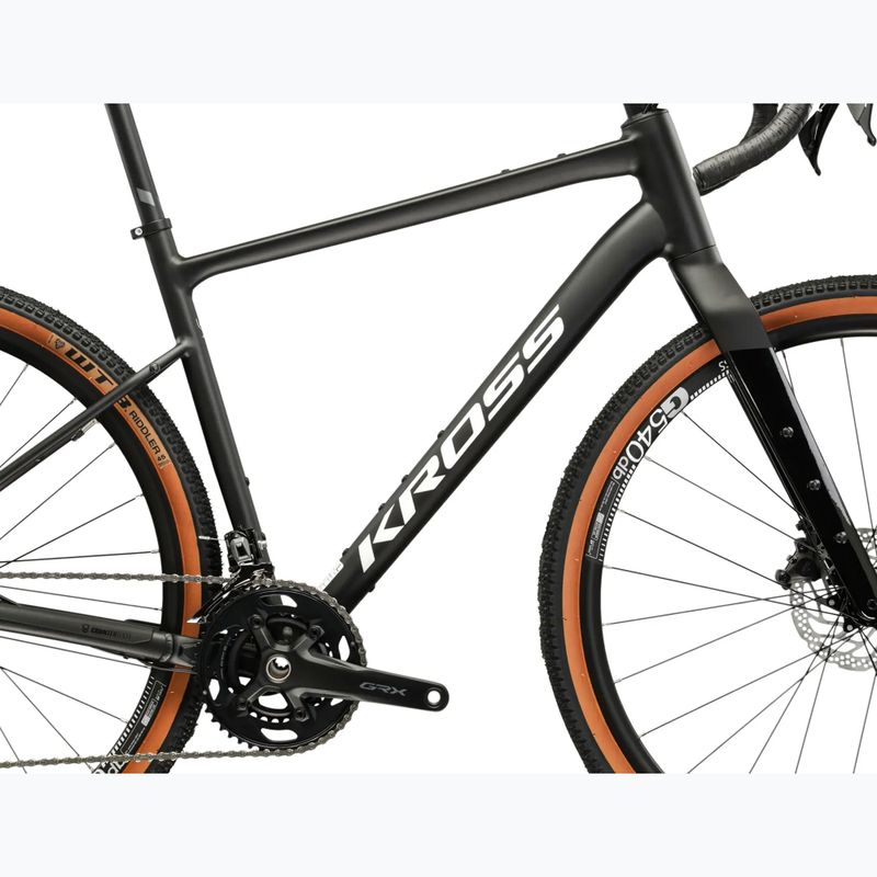 Gravel dviratis KROSS Esker 6.0 black/white/matte/gloss 12