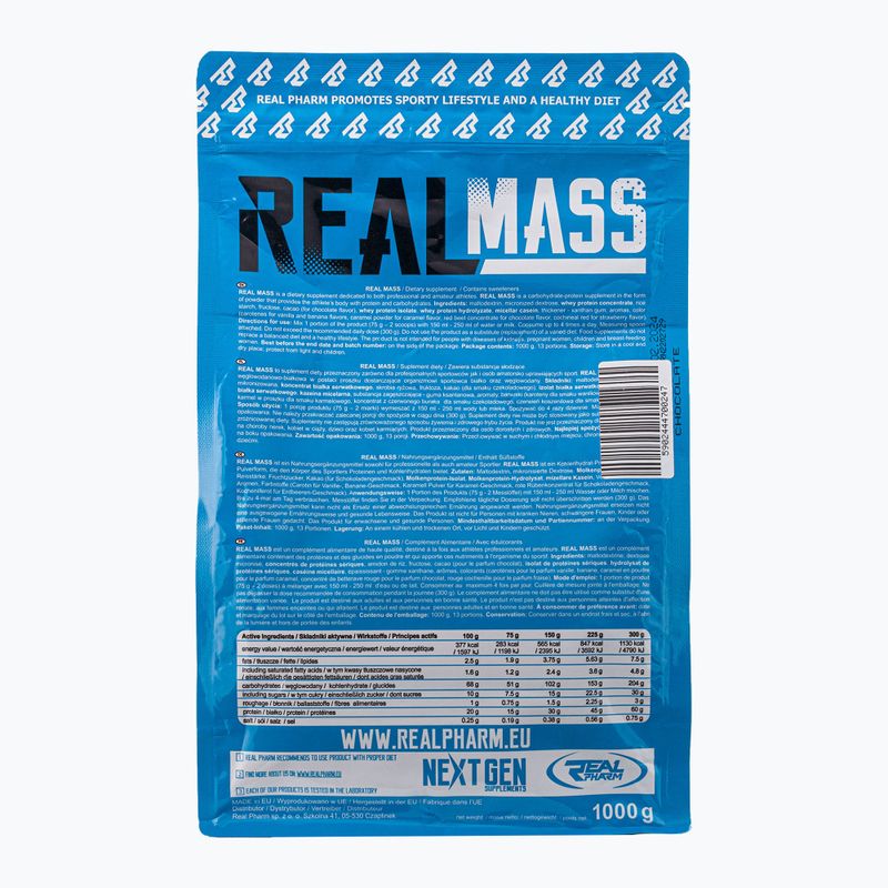 Real Pharm Gainer Real Mass 1kg šokolado 700247 2