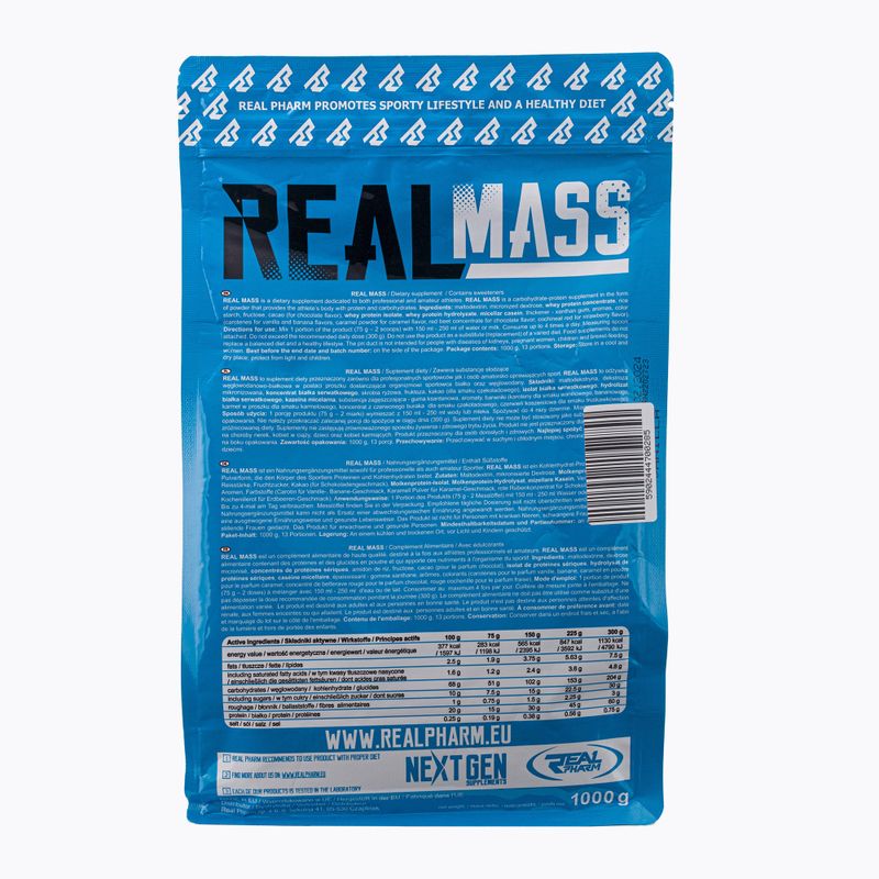 Real Pharm Gainer Real Mass 1kg vanilės 700285 2