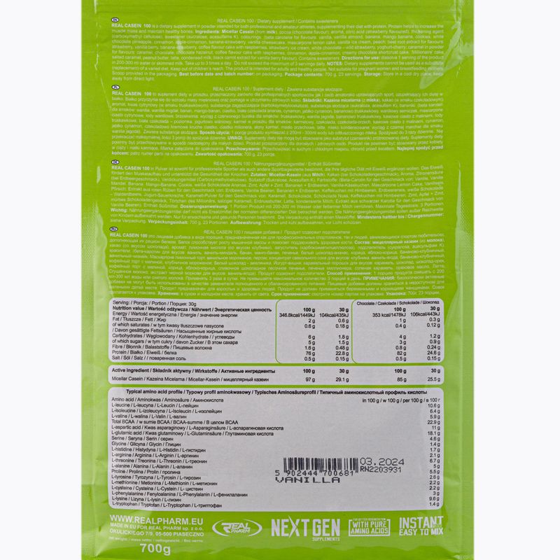 Real Pharm Real Casein 700g vanilės 700681 2