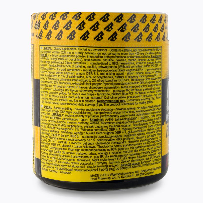 Real Pharm prieš treniruotę Unreal 360g juodųjų serbentų-citrusų 700957 2