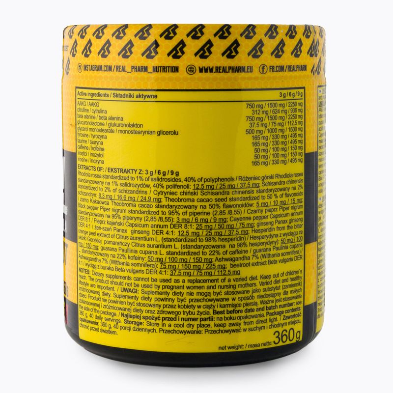 Real Pharm prieš treniruotę Unreal 360g juodųjų serbentų-citrusų 700957 3