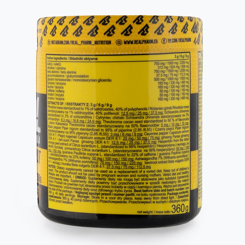 Prieš treniruotę Real Pharm Unreal 360g juodųjų serbentų 701510 3