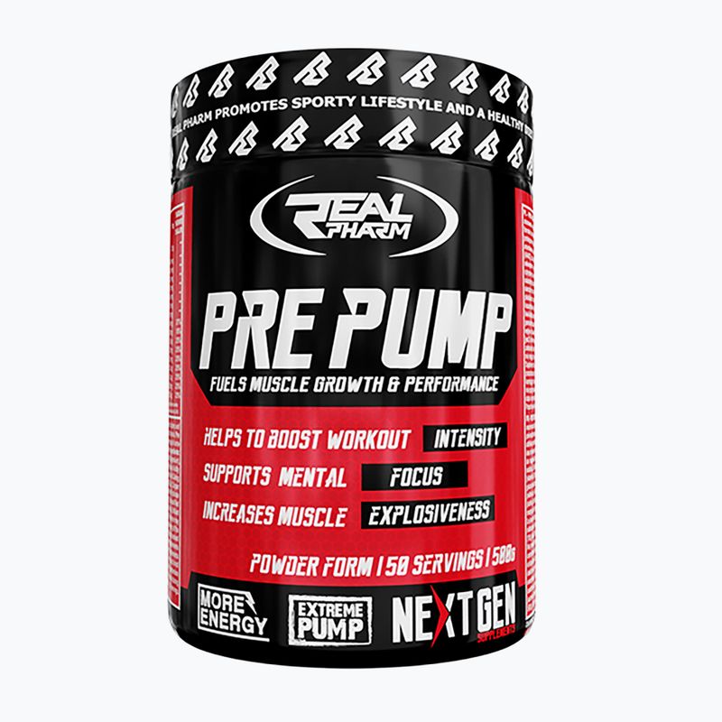 Prieš treniruotę Real Pharm Pre Pump 500 g juodųjų serbentų/citrinų 4