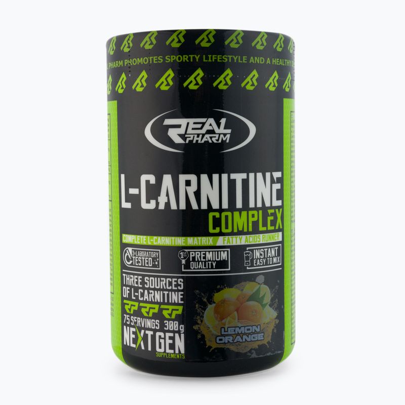 L-karnitino kompleksas Real Pharm riebalų degintojas 300g citrinų ir apelsinų 703743