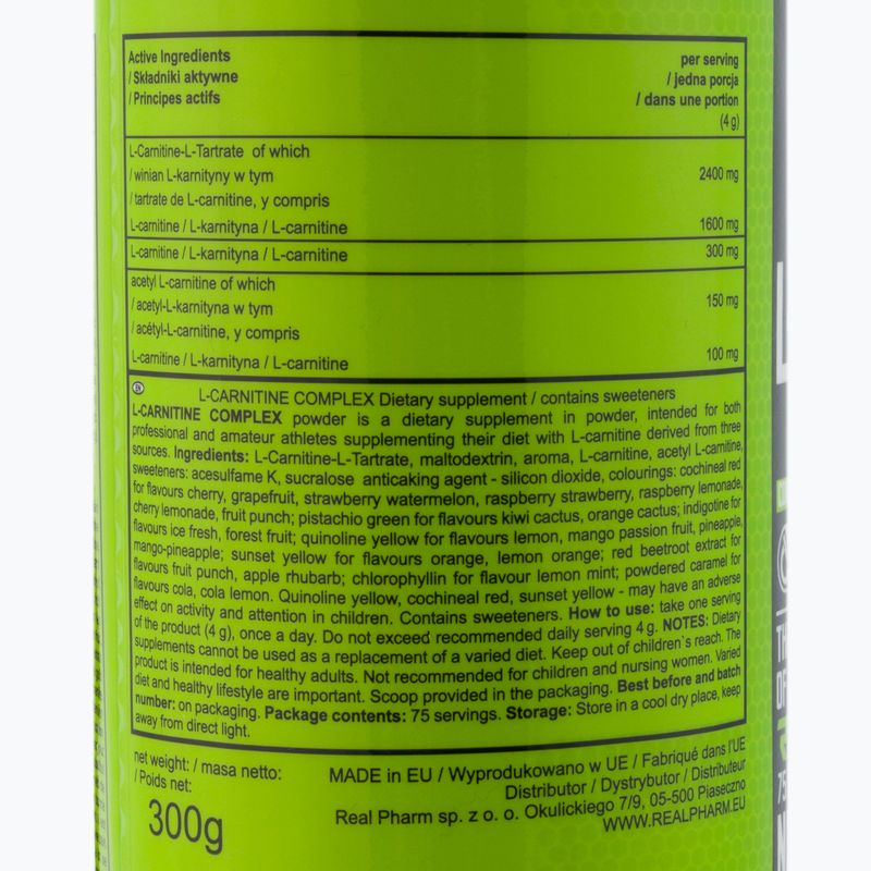 L-karnitino kompleksas Real Pharm riebalų degintojas 300g citrinų ir apelsinų 703743 2