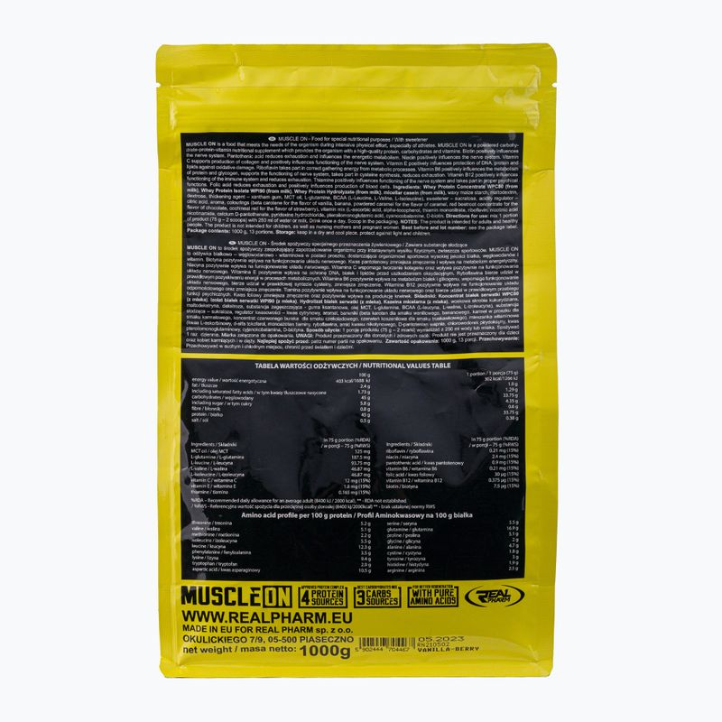 Gainer Real Pharm Muscle ON 1kg vanilinių uogų 704467 2
