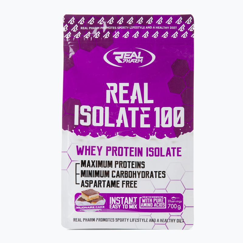 Išrūgos Real Pharm Real Isolate 700g Millionaire's Cake 706546