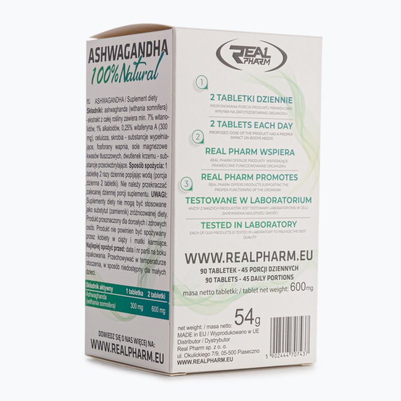 Ashwaganda 100% Real Pharm efektyvumas 90 tablečių 707437 2