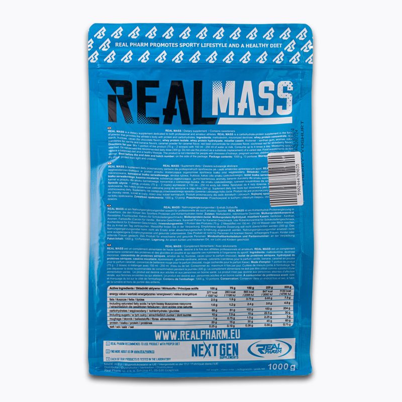 Gainer Real Pharm Real Mass 1kg vyšninis jogurtas 709035 2