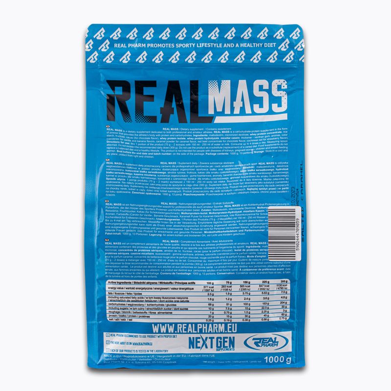 Real Pharm Gainer Real Mass 1kg sūdytos karamelės 709059 2
