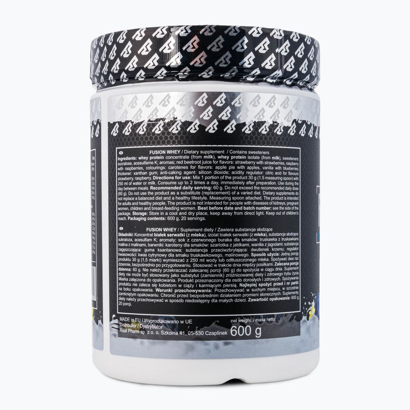 Išrūgos Real Pharm Fusion 600g vanilės ir uogų 709202 3