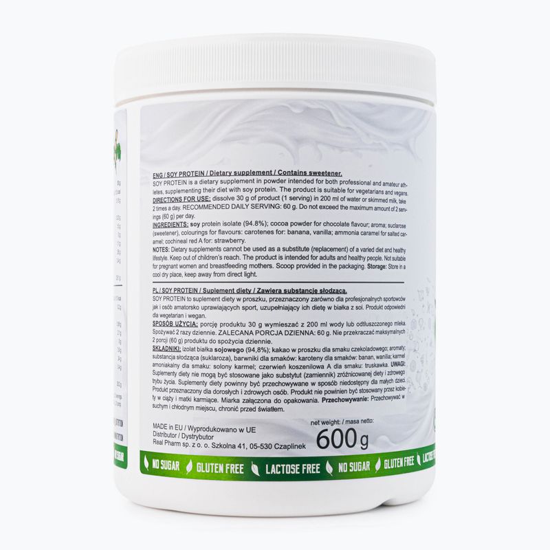 Real Pharm sojų baltymai 600g braškių 715319 3