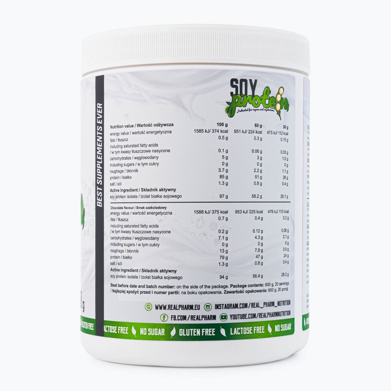 Real Pharm sojų baltymai 600g šokolado 715340 2