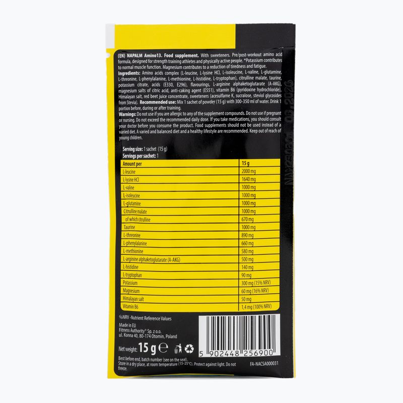 Aminorūgštys Fitness Authority Napalm Amino13 450 g drakono vaisiai 2