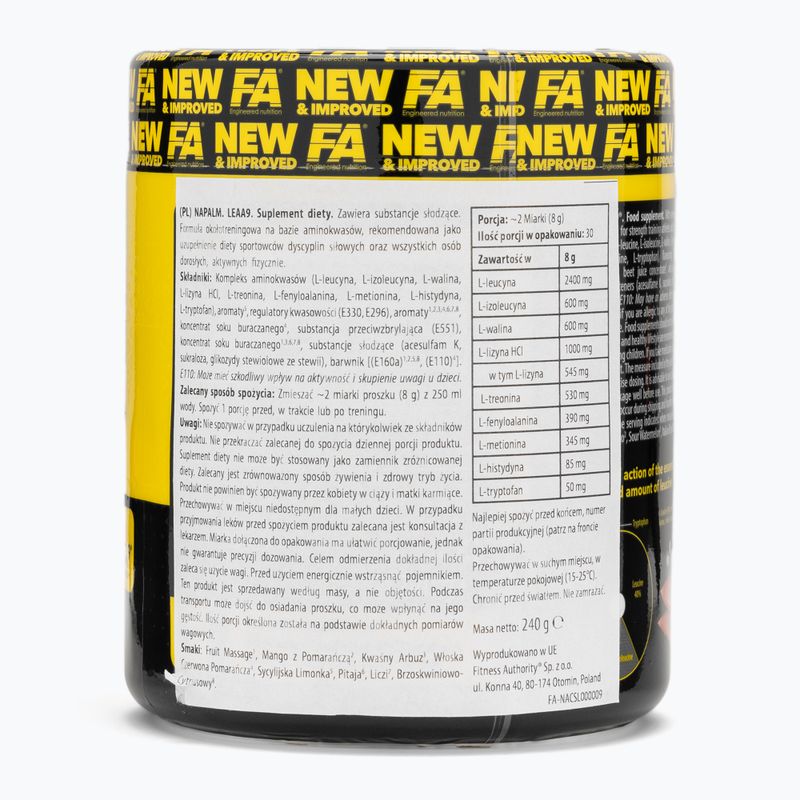 Aminorūgštys Fitness Authority Napalm Leaa9 240 g sicilian lime 2