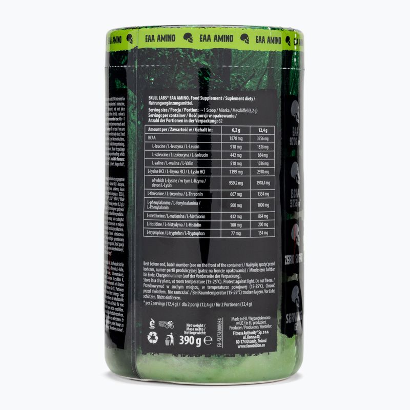 Aminorūgštys Fitness Authority Skull Labs EAA Amino 390 g citrus/peach 2